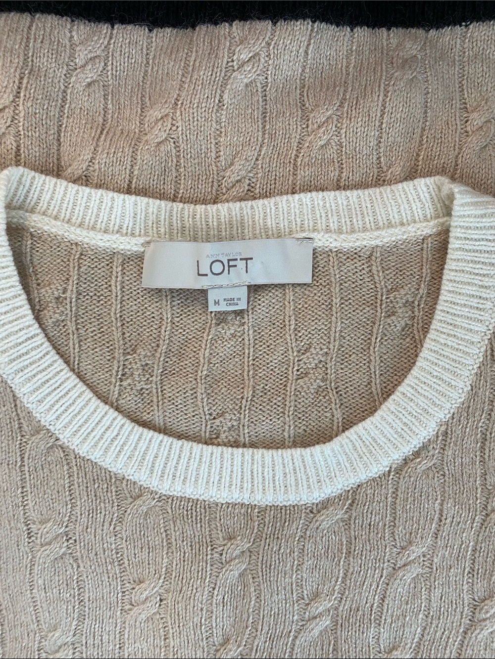 Ann Taylor LOFT Cable Knit Crew Sweater, Size M - Picture 12 of 14
